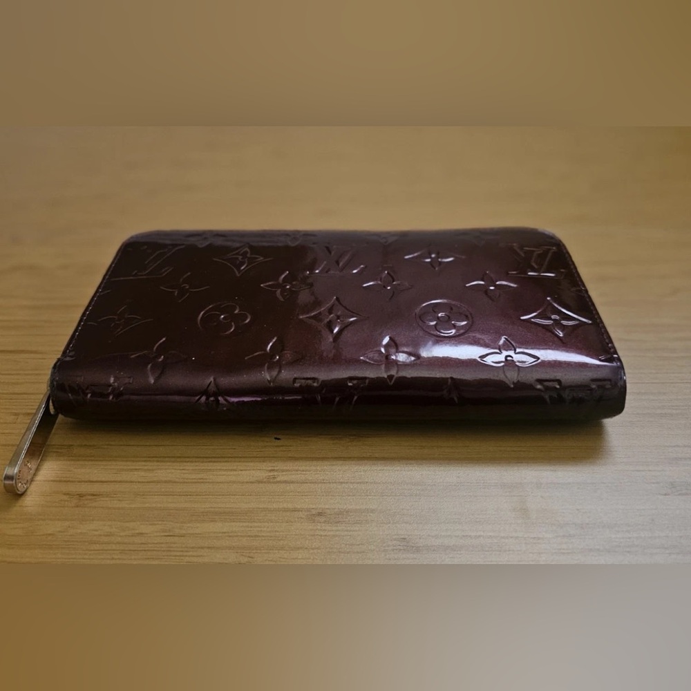 Louis Vuitton Vernis Amarante Zippy Wallet Authentic Patent Leather Card Holder - Picture 2 of 7